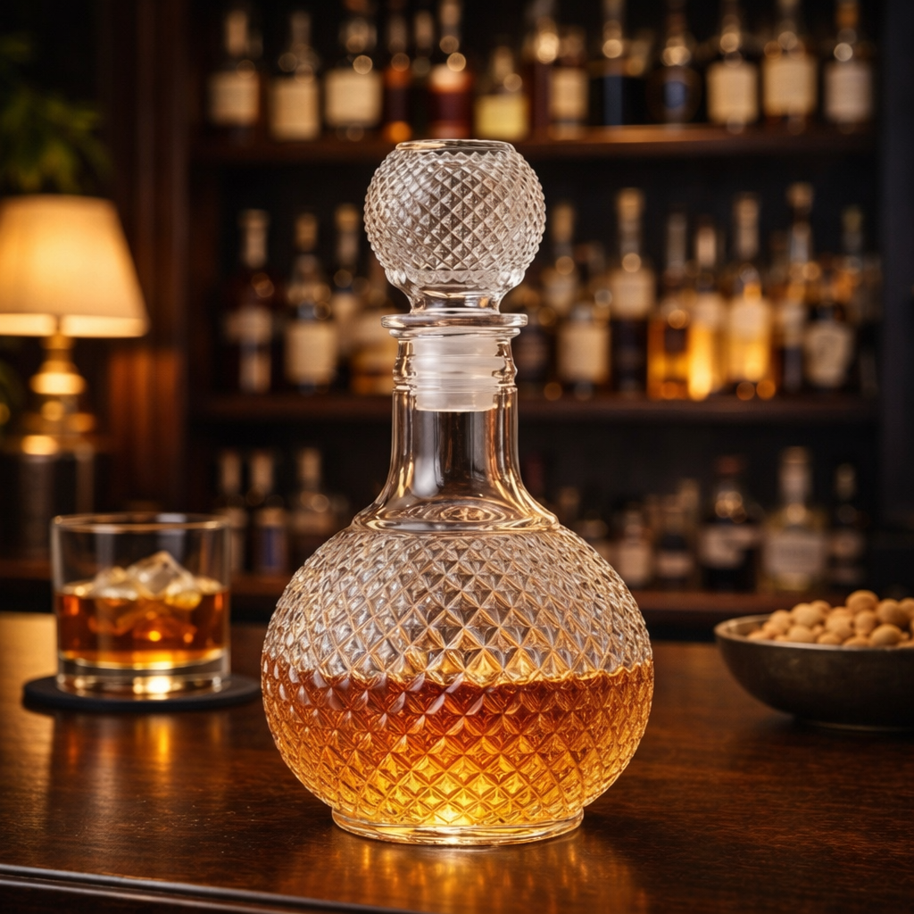 Bouteille de Whisky – Édition Cristal Taillé avec Bouchon