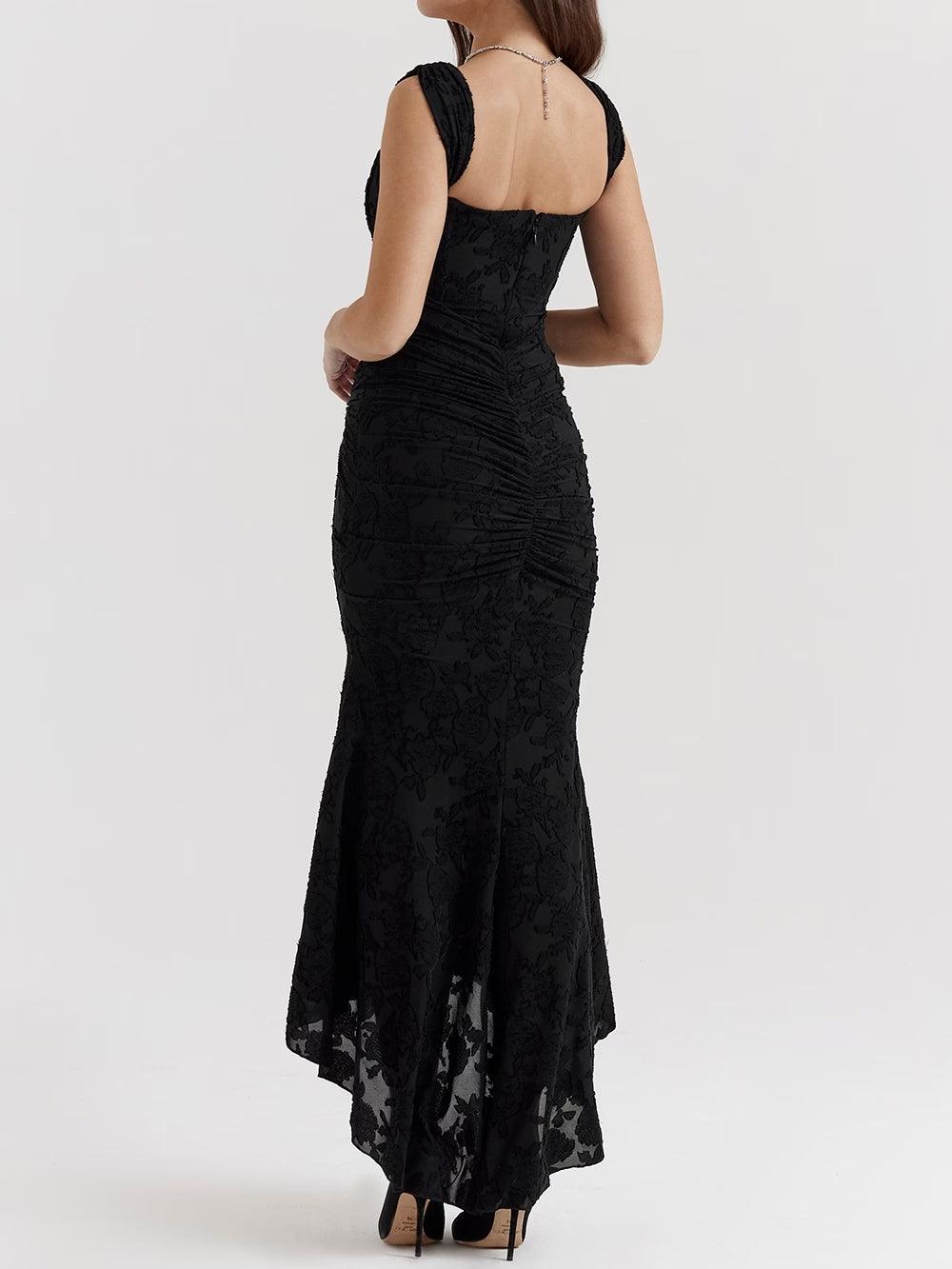 Chloé | Robe maxi florale bleue cloche