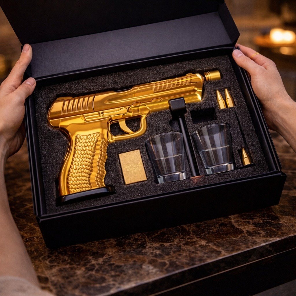 Bouteille de Whisky – Édition Set de Pistolet avec Verres