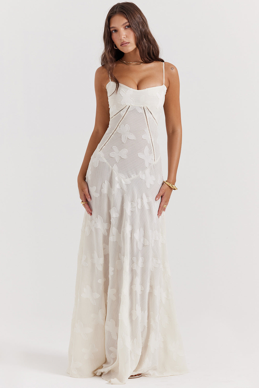 Clara | Robe longue Blanc cassé