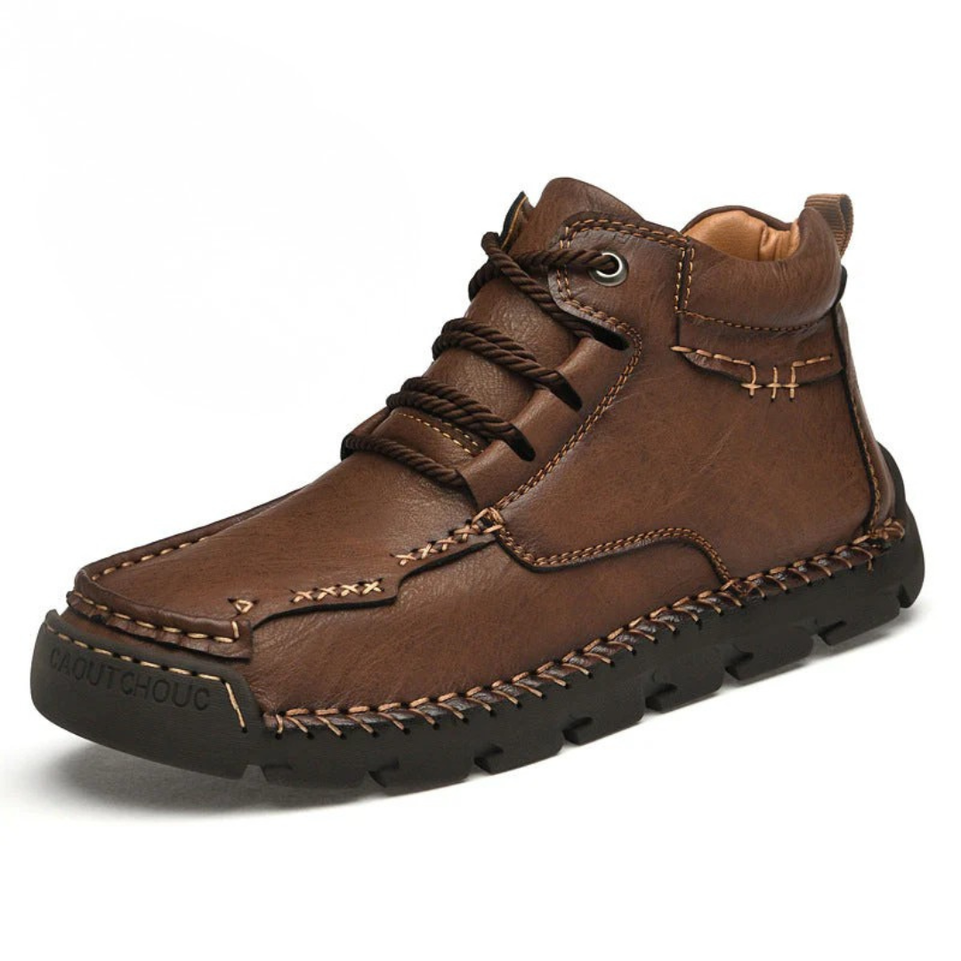 Boots Martin Casual en Cuir Chaud et Doublé en Polaire Vintage pour Homme
