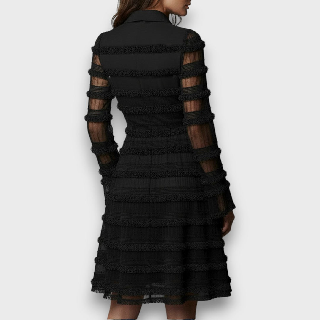 Perla | Robe Midi avec Franges Transparentes
