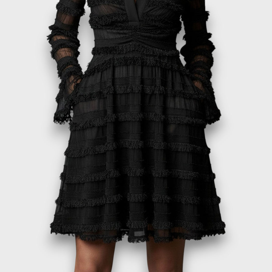 Perla | Robe Midi avec Franges Transparentes