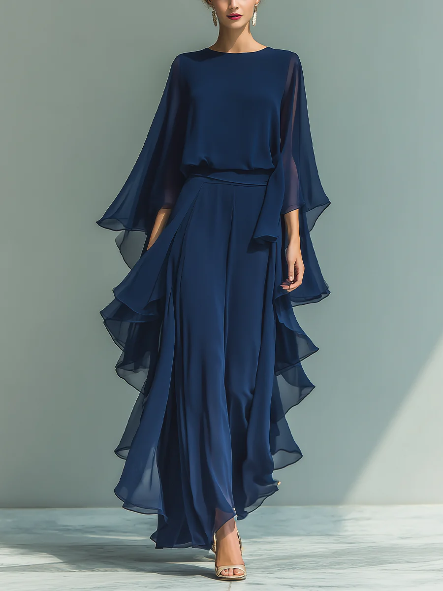 Aurore | Ensemble Élégant en Chiffon avec Volants