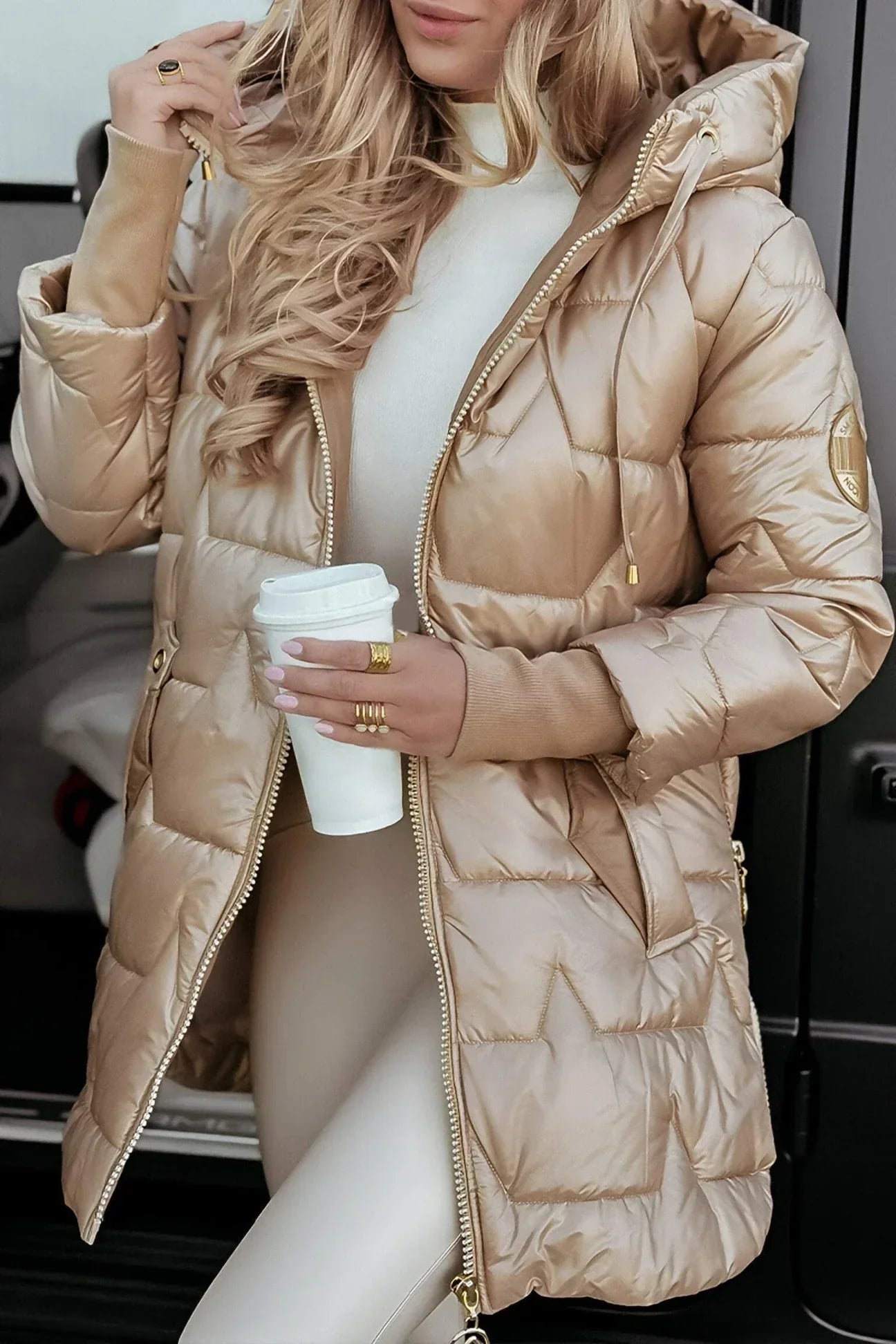 Nolwen - Manteau d'Hiver Élégant avec Capuche et Rembourrage