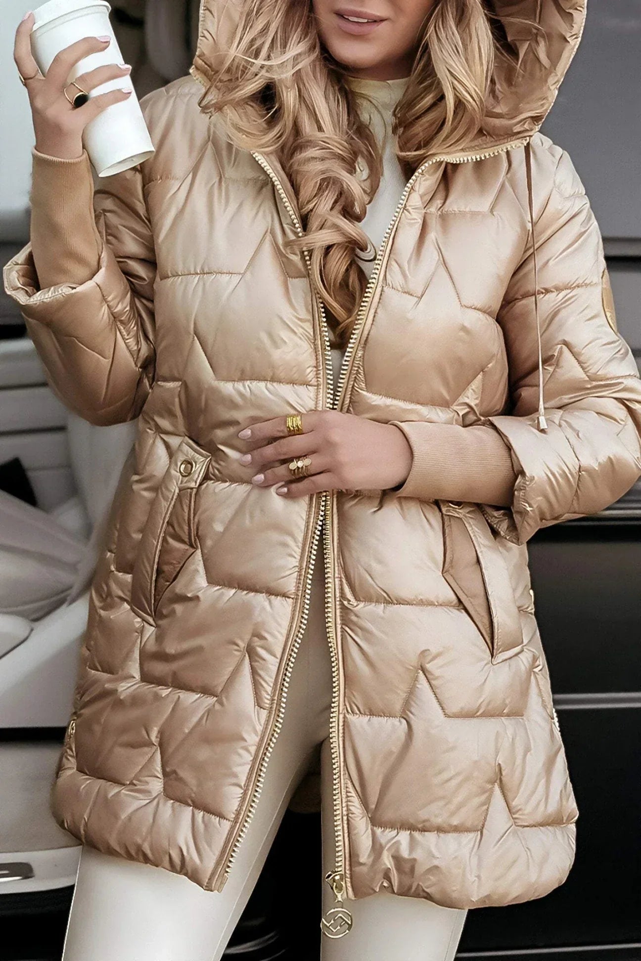 Nolwen - Manteau d'Hiver Élégant avec Capuche et Rembourrage
