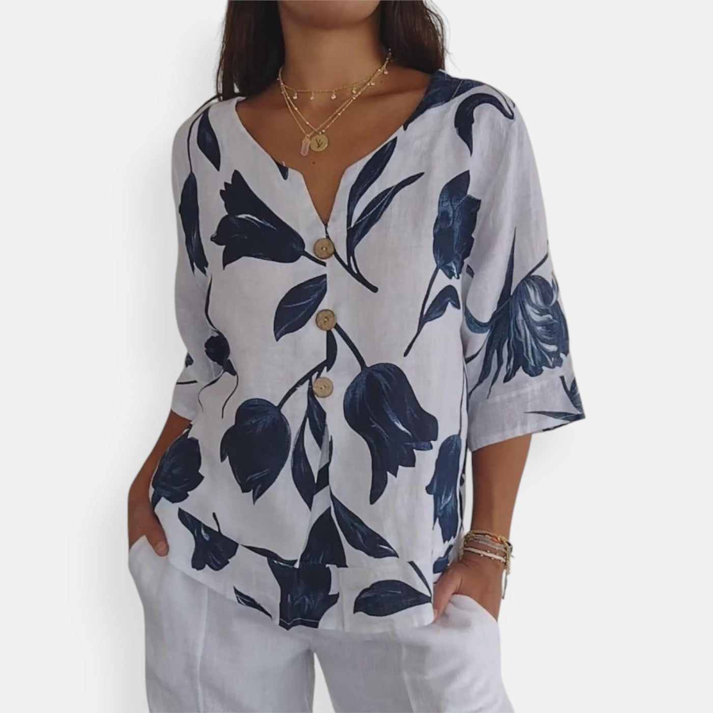 Kim - Chemisier Floral Élégant