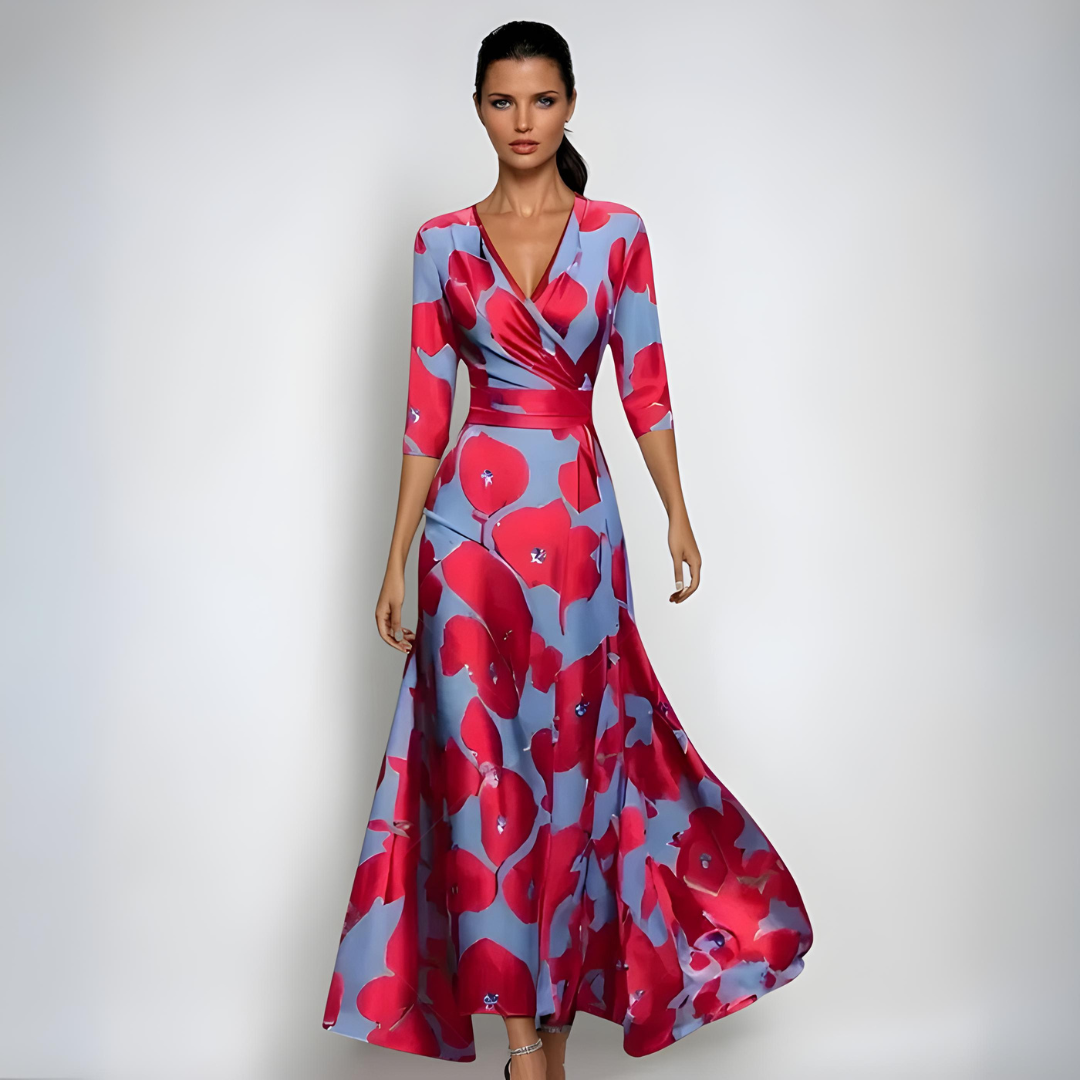 Émilie | Robe Longue Fleurie Élégante