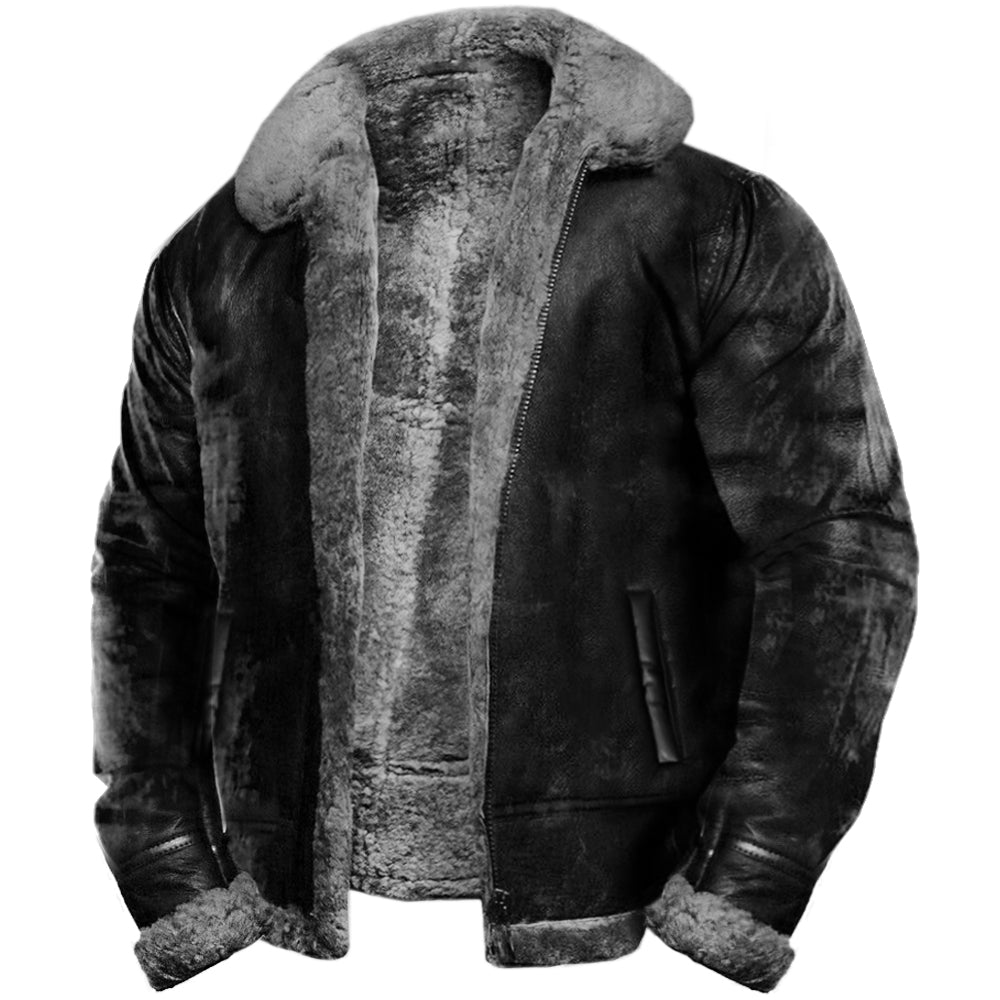 Veste en Cuir Vintage pour Homme pour l'Extérieur - Modèle Pierre
