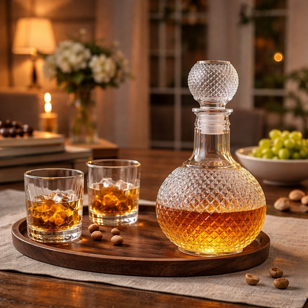 Bouteille de Whisky – Édition Cristal Taillé avec Bouchon