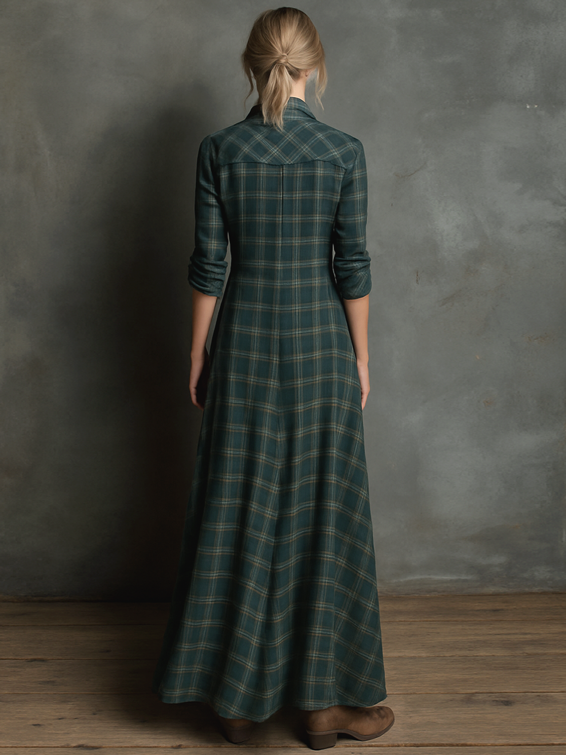 Graziella | Robe maxi rayée avec col