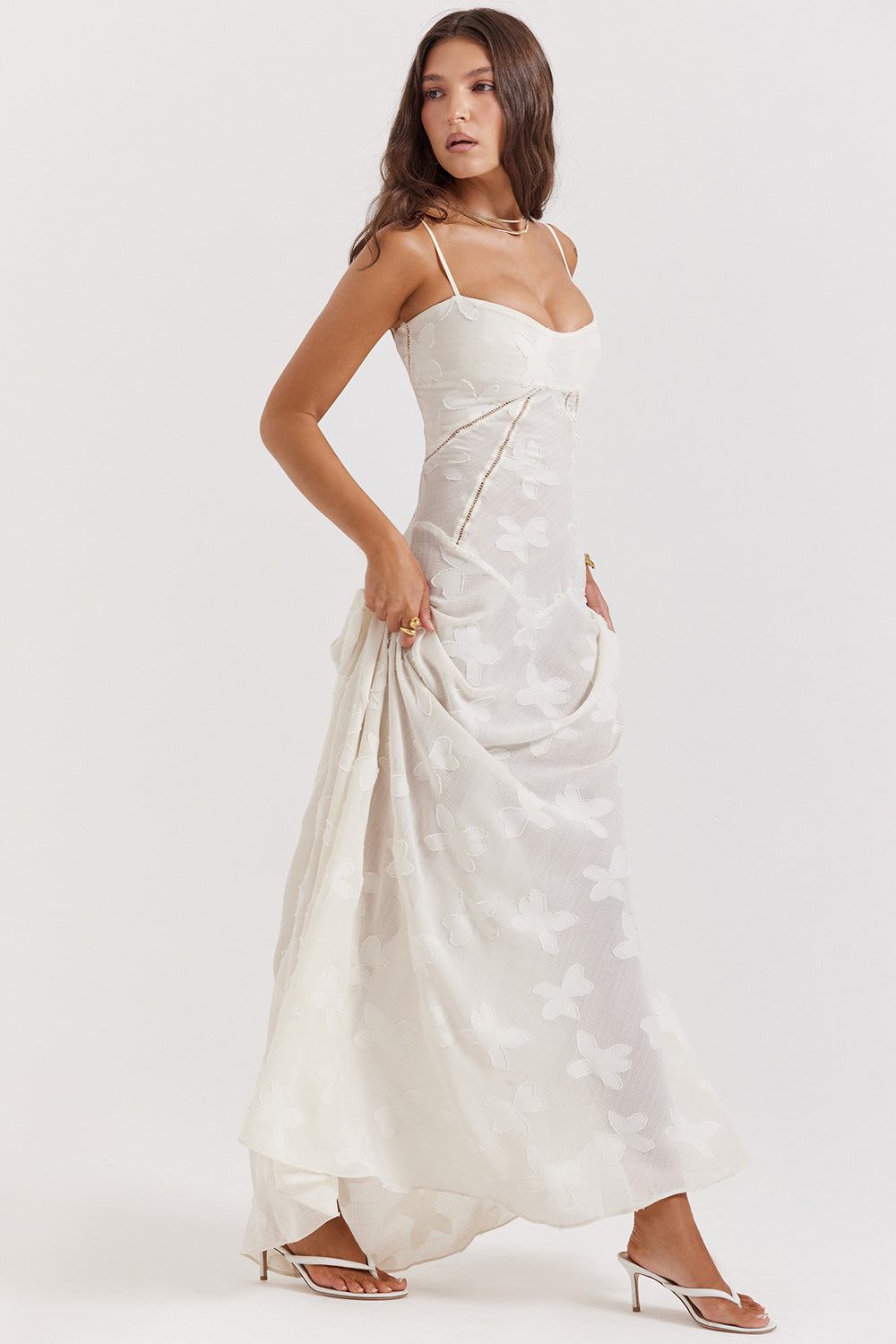 Clara | Robe longue Blanc cassé