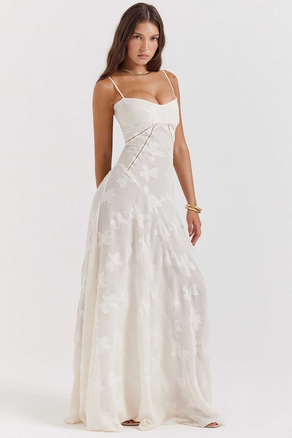 Clara | Robe longue Blanc cassé
