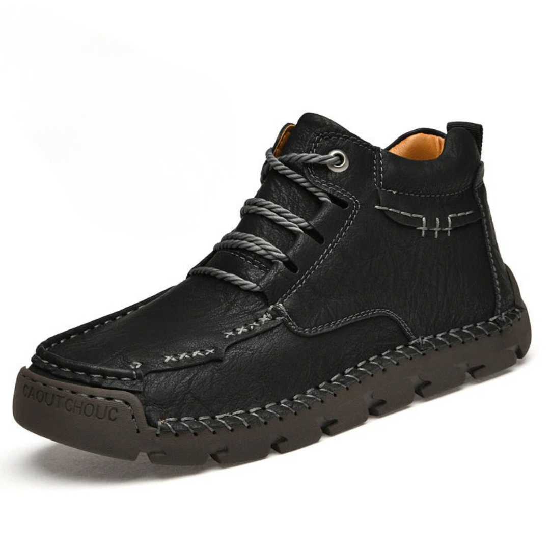 Boots Martin Casual en Cuir Chaud et Doublé en Polaire Vintage pour Homme