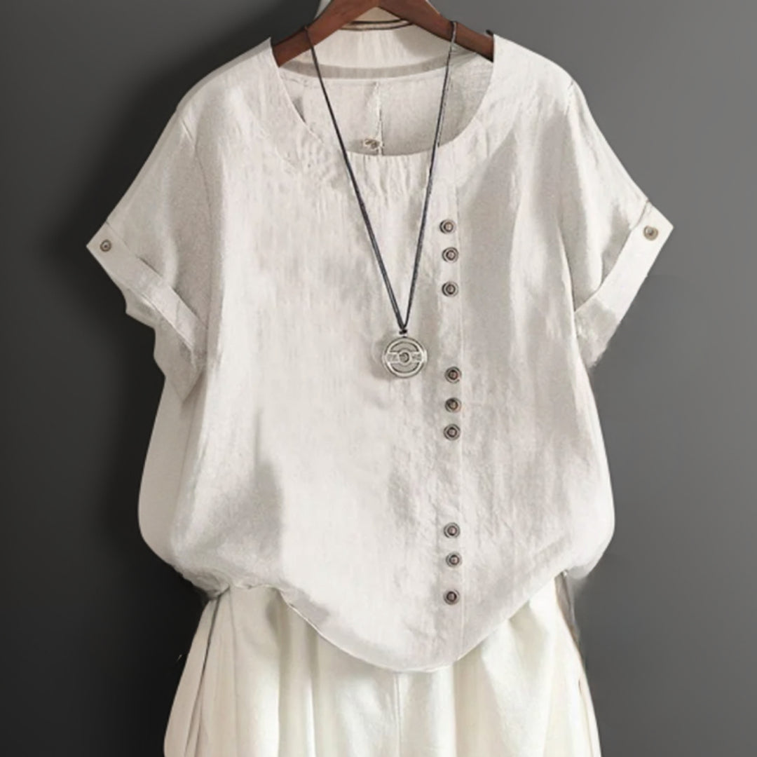 Celine - T-Shirt Chic Avec Boutons