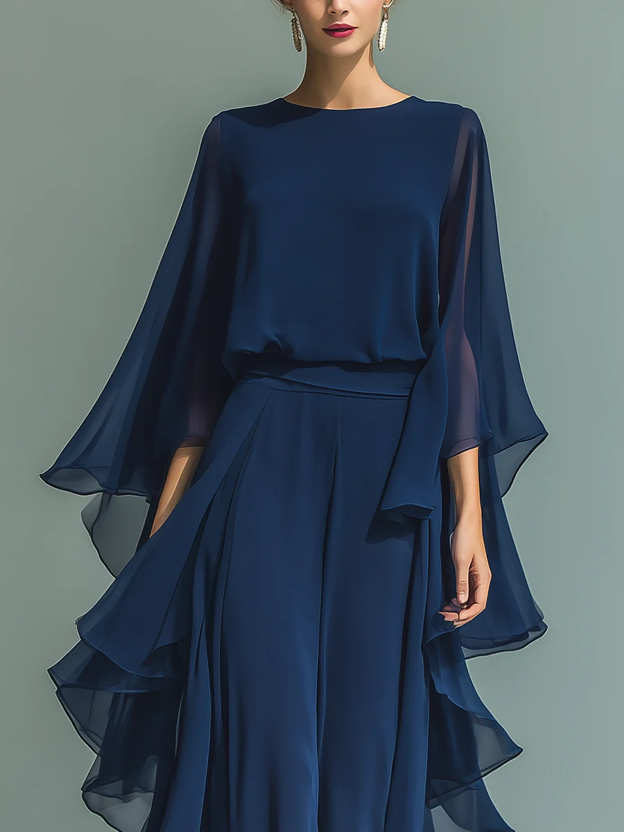 Aurore | Ensemble Élégant en Chiffon avec Volants