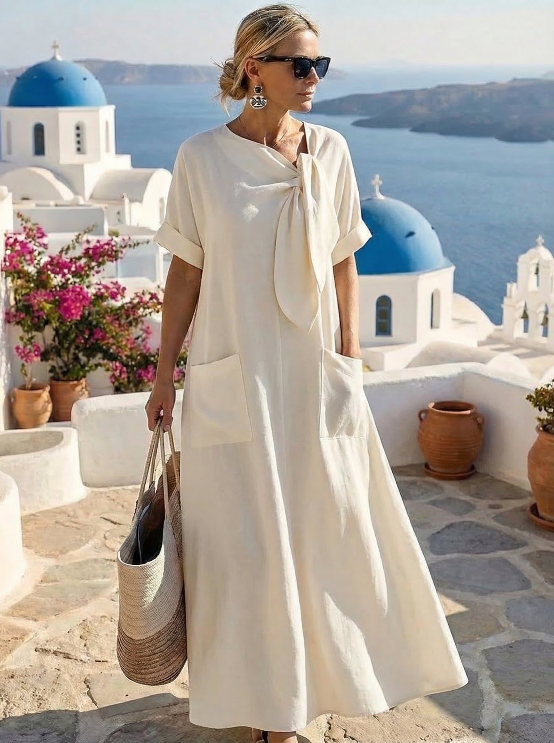 Fleur™ Robe Élégante avec Poches