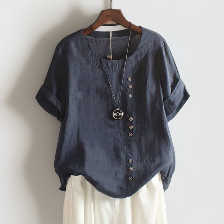 Marie - T-Shirt Chic Avec Boutons